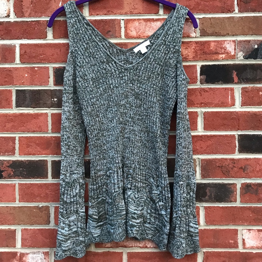 Cold shoulder sweater